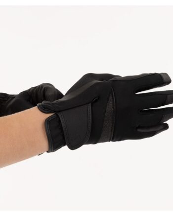 Glitrende Sorte Ridehandsker med Touch-funktion på Udsalg!