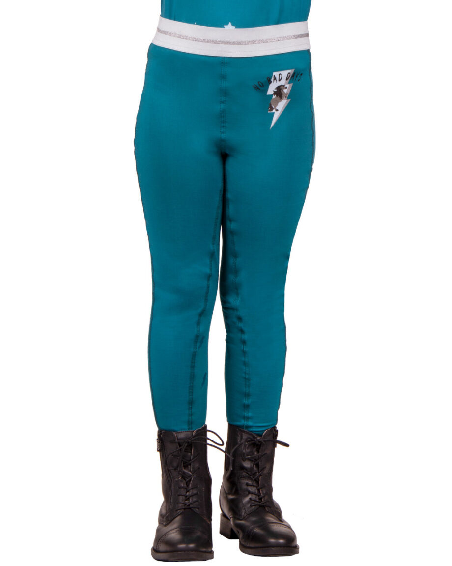Qhp Thunderbolt Ridetights - Elegant Grøn med Fullgrip
