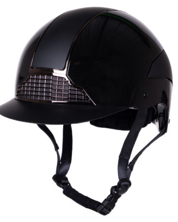 Elegant sort ridehjelm Miami med glitrende finish