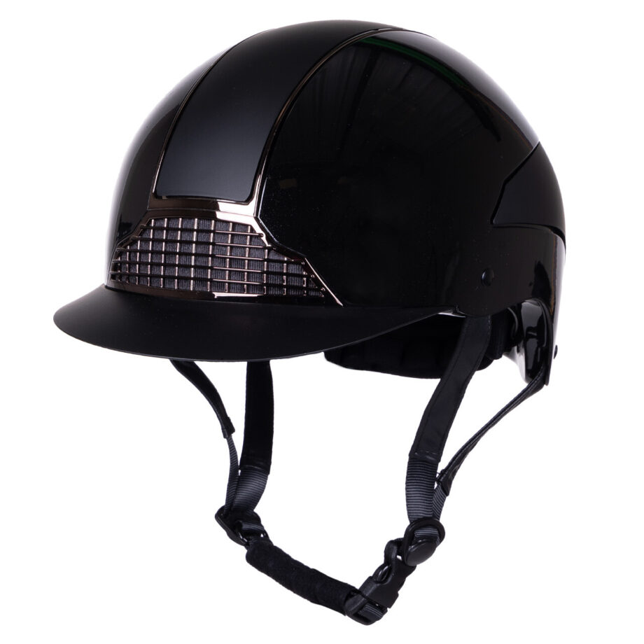 Elegant sort ridehjelm Miami med glitrende finish