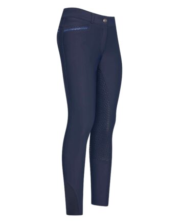 Højtaljede vinter ridebukser med grip – Navy tilbud!
