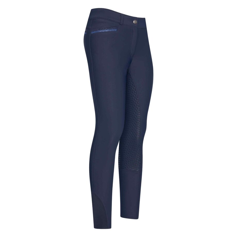 Højtaljede vinter ridebukser med grip – Navy tilbud!