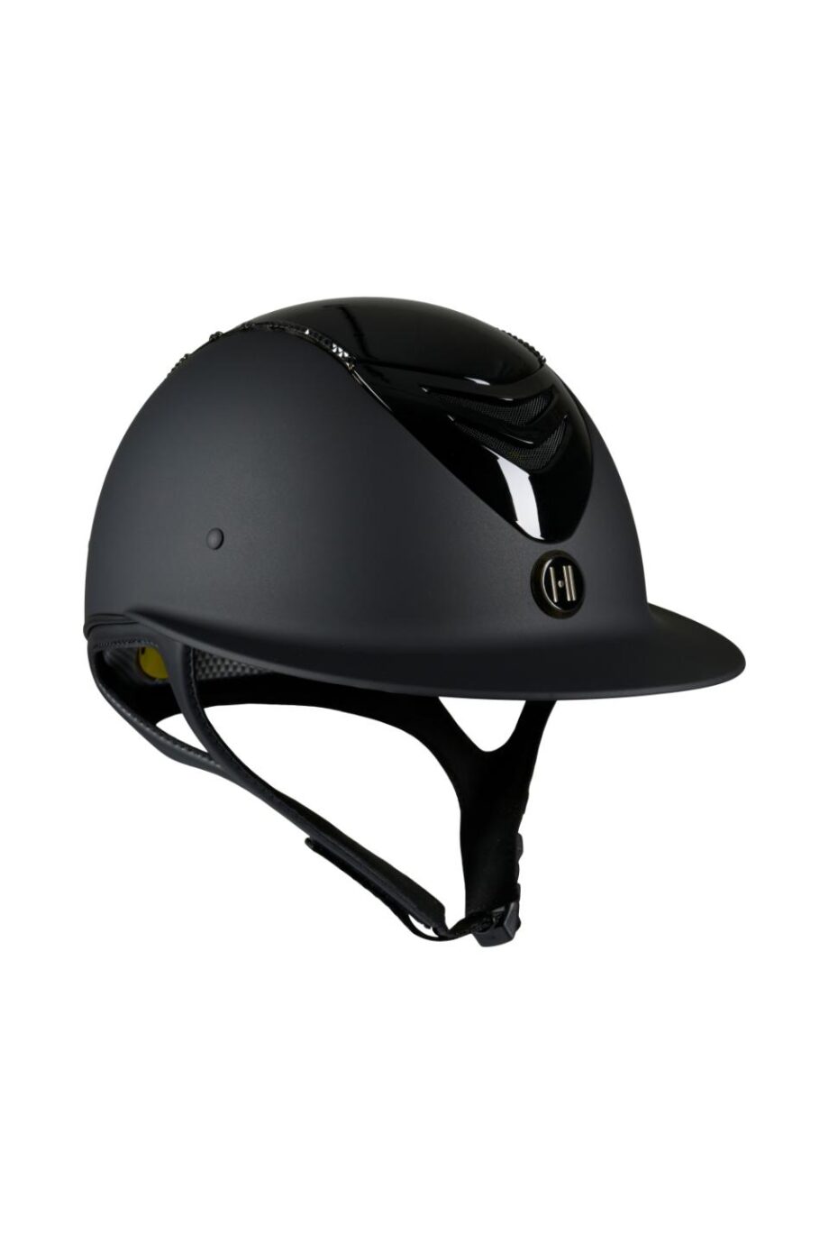 Elegant sort ridehjelm med MIPS og Swarovski - Udsalg!