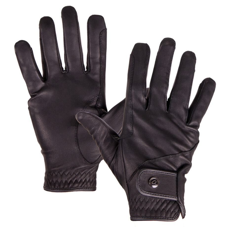 QHP Pro Black Læderridehandsker - Komfort og Stil til Rideture