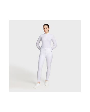 Hvide Samshield Ridebukser Claranova Grip - Elegance til Rytteren!