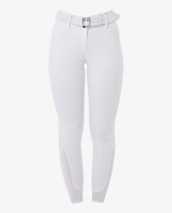 Hvid Equestro Dame Ridebukser Full Gripp Højtaljet - Equestro Hestezonen  - 805360686153