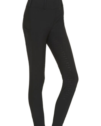 Sort Catago Dame Ridebukser River Tights Med Bæltestropper Fullgrip Black Black - Catago Hestezonen  - 5701883425915