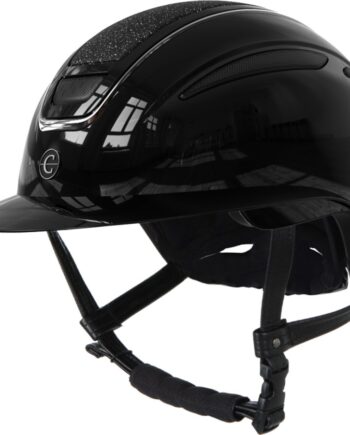 Sort Covalliero Ridehjelm Elite Polo Lak - Hestezonen