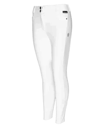 Hvid Kingsland Dame Kadi Ridebukser Full Grip White White - Kingsland Hestezonen
