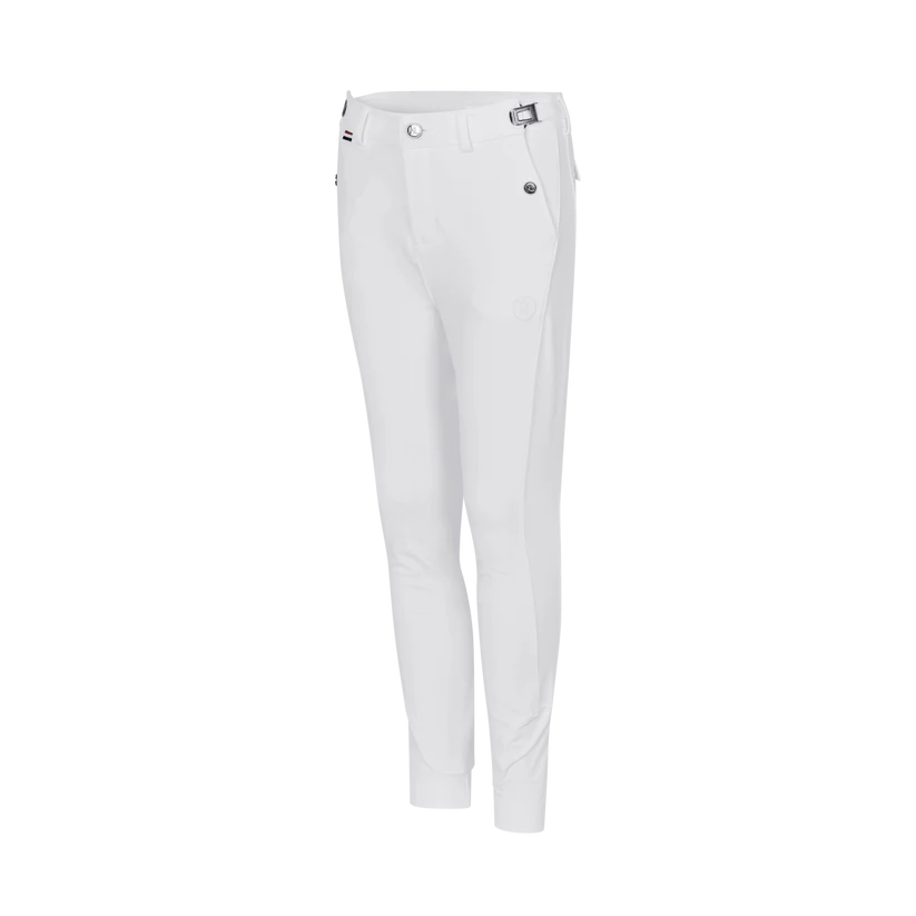 Hvid Kingsland Drenge Ridebukser Grip Knox 134 - Kingsland Hestezonen - 7037430117872
