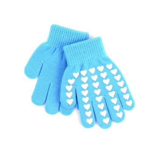 Magic Gloves Børne Ridehandsker Med Hjerter Turkis - Equitare Hestezonen - 6438104013079