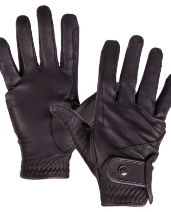 Sort Qhp LÆderhandske Pro Black - Hestezonen