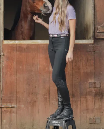 Sort Kingsland Dame Ridebukser Kadi Full Grip Black Black - Kingsland Hestezonen  - 7037430