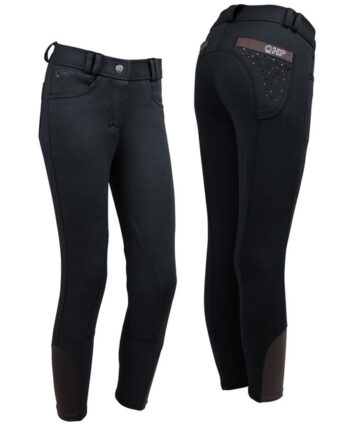 Sort Qhp Pearl Junior Ridebukser - Qhp Hestezonen