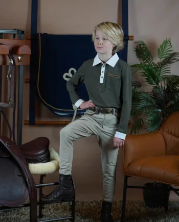 Beige Joline Børn Ridebukser Boys Pants 104 110 - Joline Hestezonen