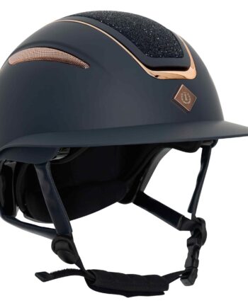 Irh Ridehjelm Olania Deluxe Navy Rosegold - Hestezonen