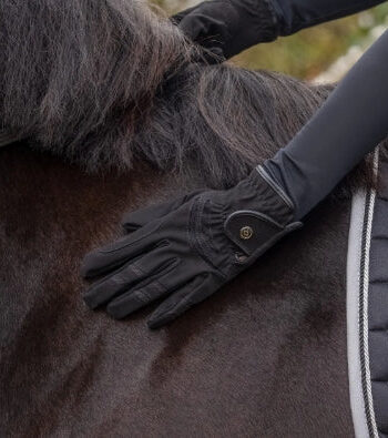 Sort Qhp Ridehandsker Junior Danee 4xs - Qhp Hestezonen  - 8718369303992