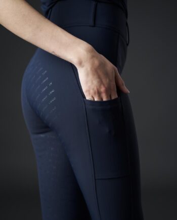 Navy Catago Dame Ridebukser River Tights Med Bæltestropper Fullgrip - Catago Hestezonen  - 5701883448471
